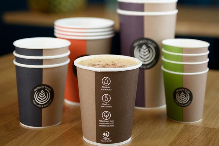 PAPER CUP SIP LIDS FOR HOT DRINKS 300ml 90mm PACK OF 100 HUHTAMAKI HSL90 