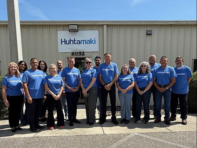 Celebrating 100 days in new egg packaging production facility, Huhtamaki Zellwood, in North America