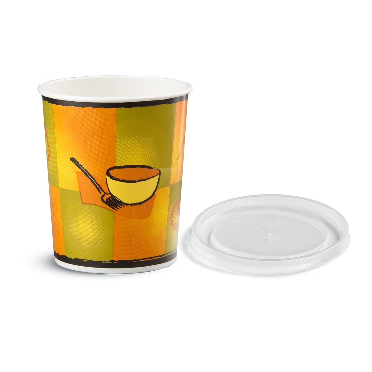 70432 32oz STREETSIDE CONT WITH PLASTIC LID  250/CS