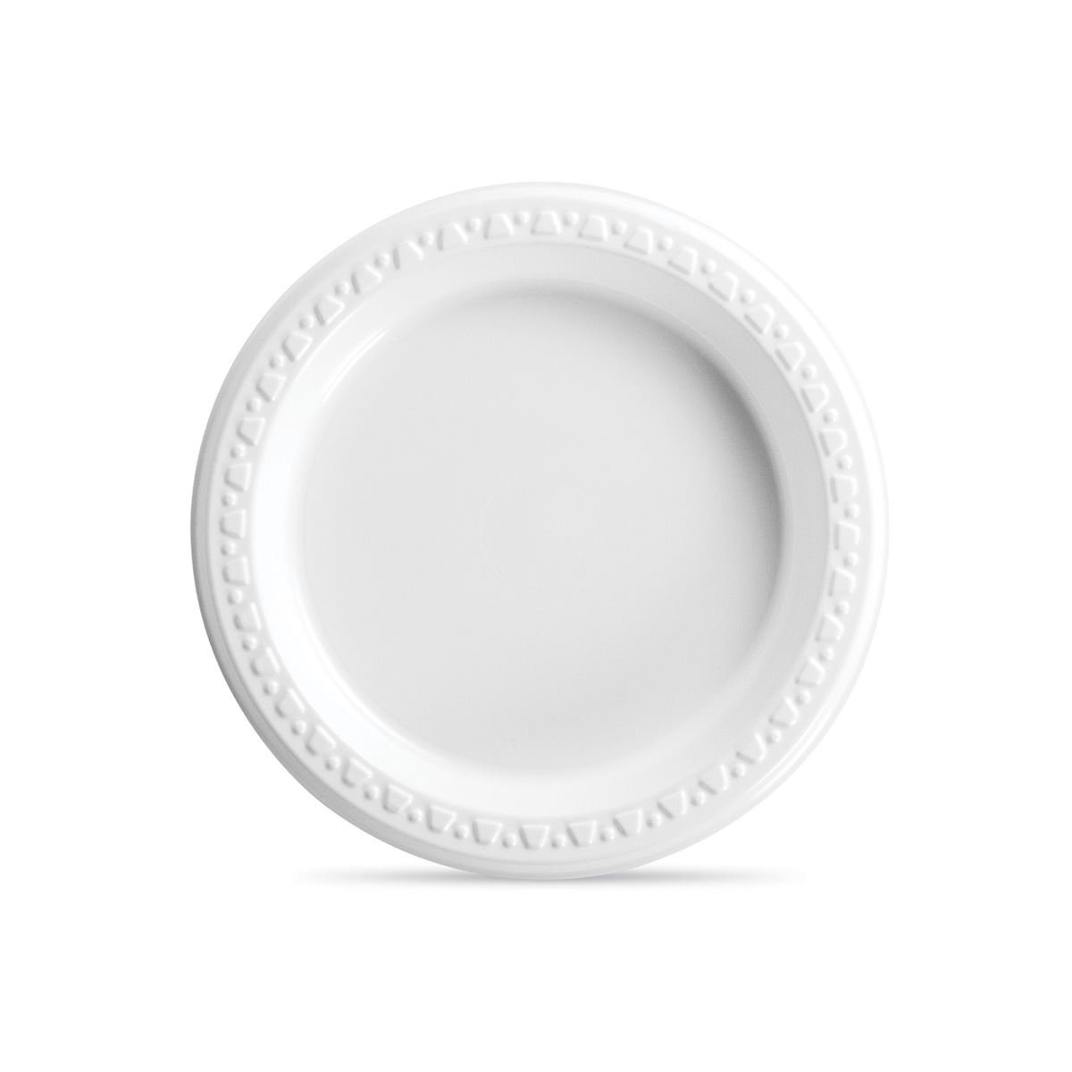 81206 6" WHITE PLASTIC PLATE 1M/CS